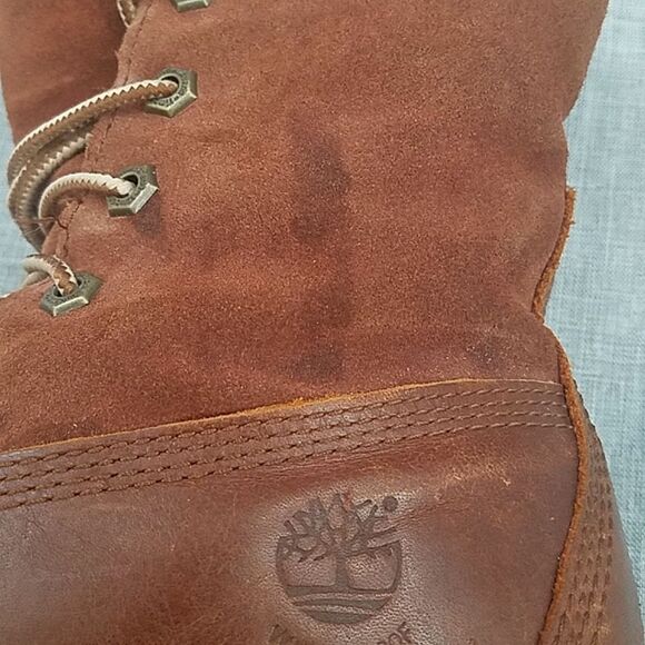 Timberland Earthkeepers Authentic Teddy Fleece Leather Brown Boots, women's 7 - Picture 14 of 14